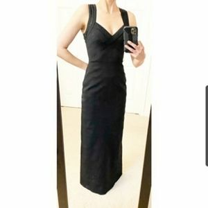 Aidan Mattox Black Beaded Evening Gown Dress Size